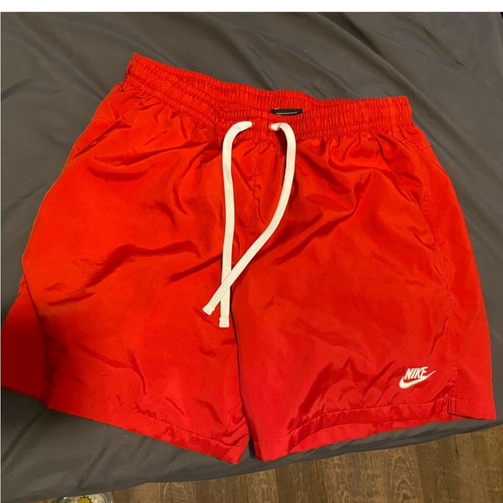Red nike shorts